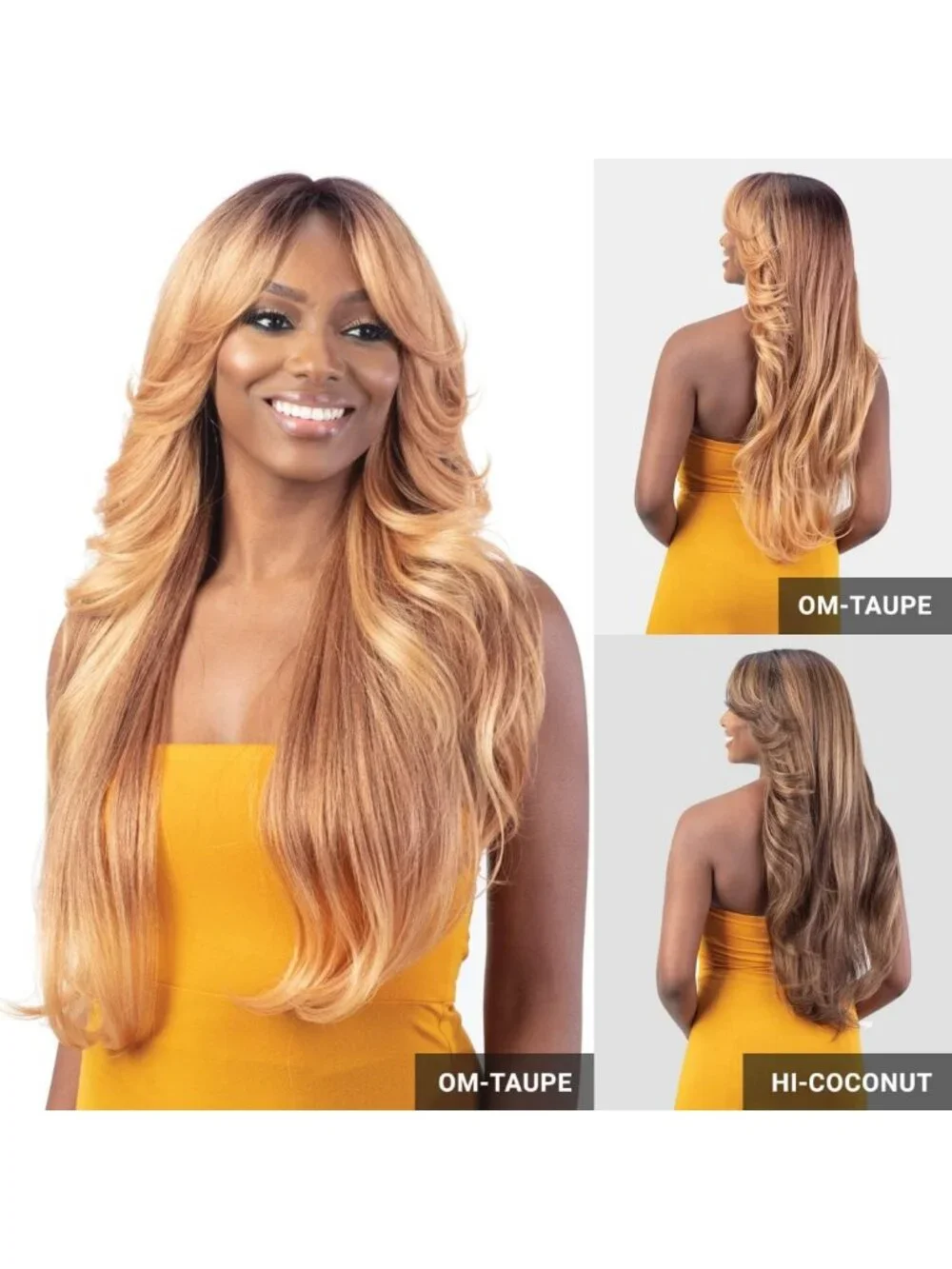 HD Lace Front Wig with Curtain Bangs - Stylish Bombshell Look (1B Color)